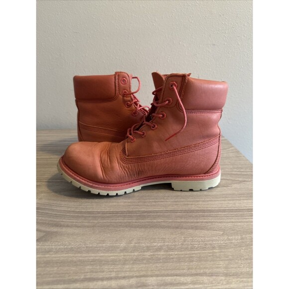 Timberland Women’s 6-Inch Premium Waterproof Boots Pink Nubuck Leather Size 10 - Picture 8 of 11
